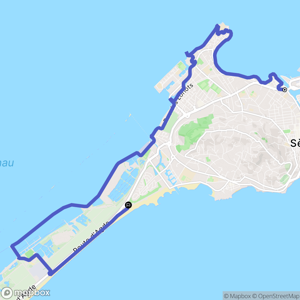 Sète : carte du parcours de randonnée - France