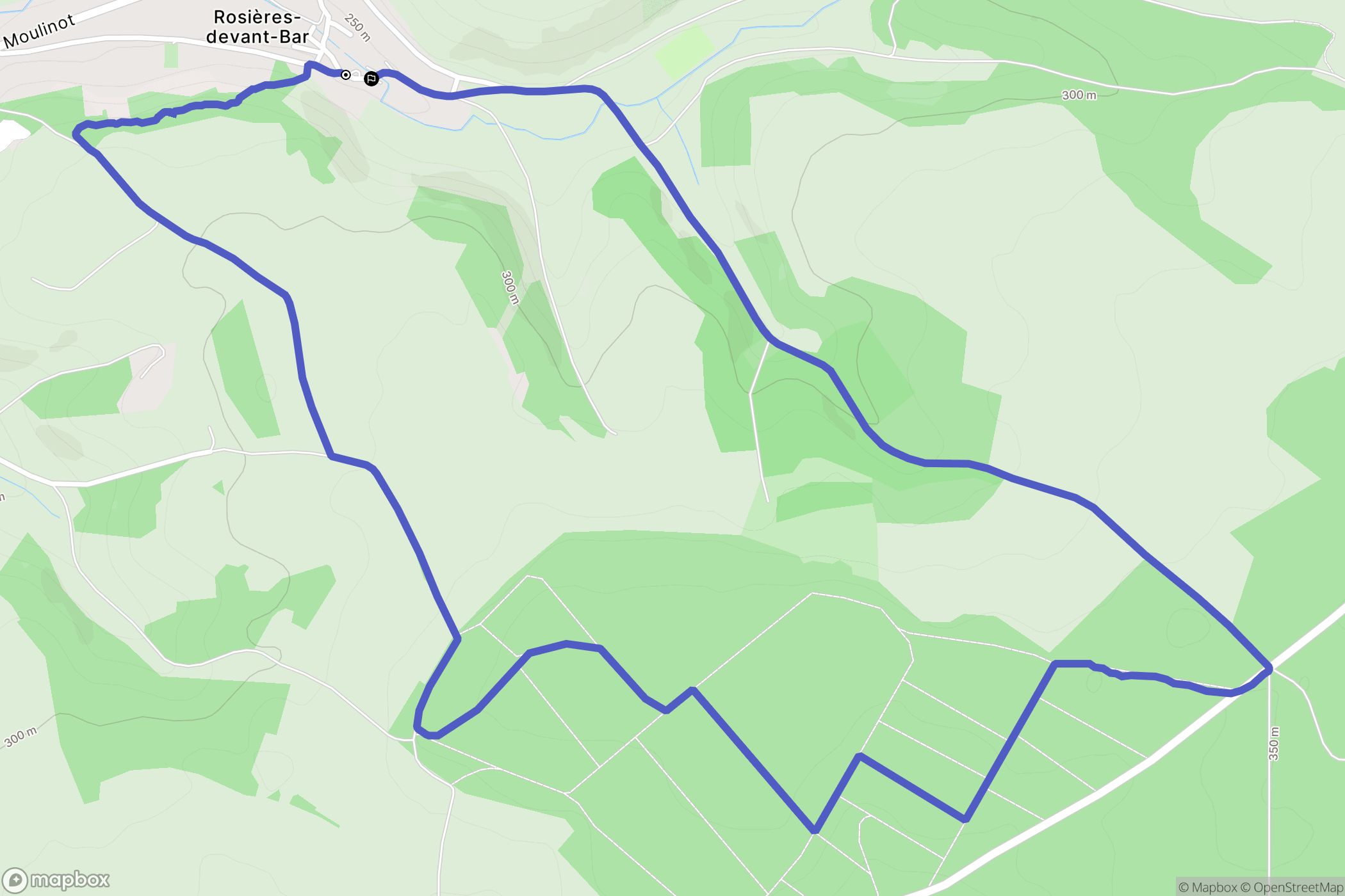 Naïves-Rosières : carte du parcours de randonnée - France