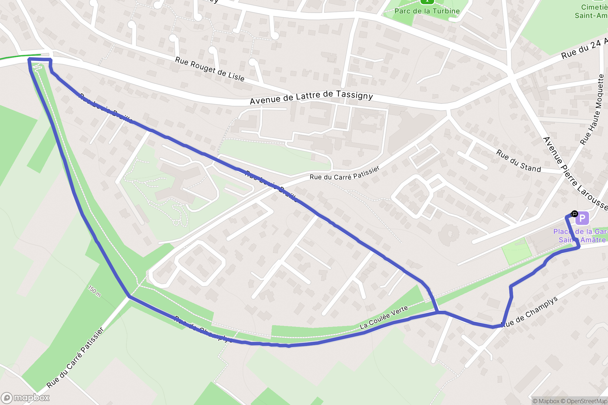 Auxerre : carte du parcours de randonnée - France