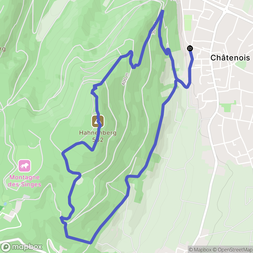 Châtenois : carte du parcours de randonnée - France