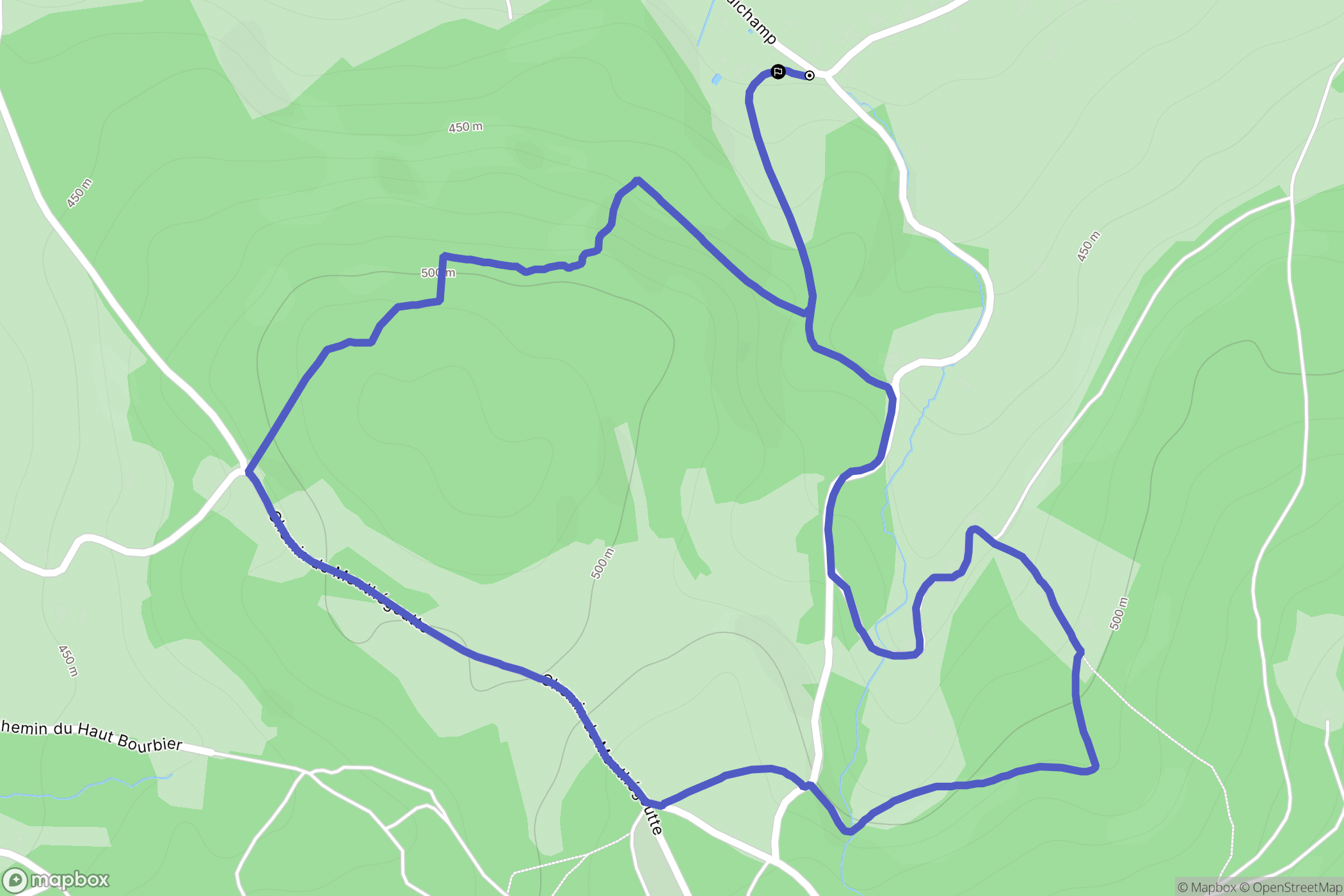 Mandray : carte du parcours de randonnée - France