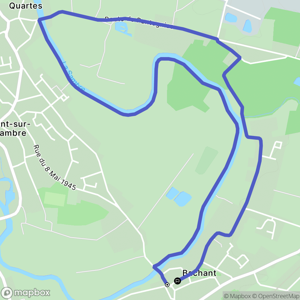 Bachant : carte du parcours de randonnée - France