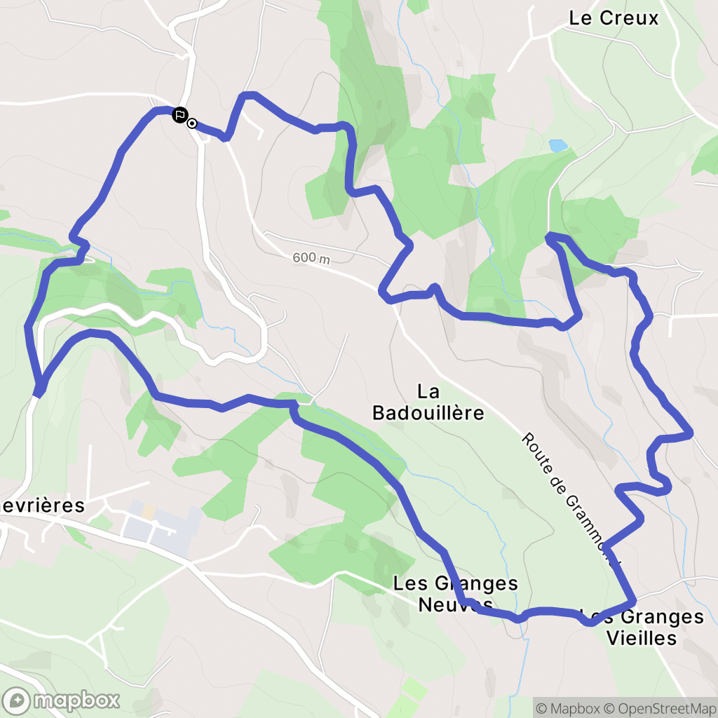 Chevrières : carte du parcours de randonnée - France