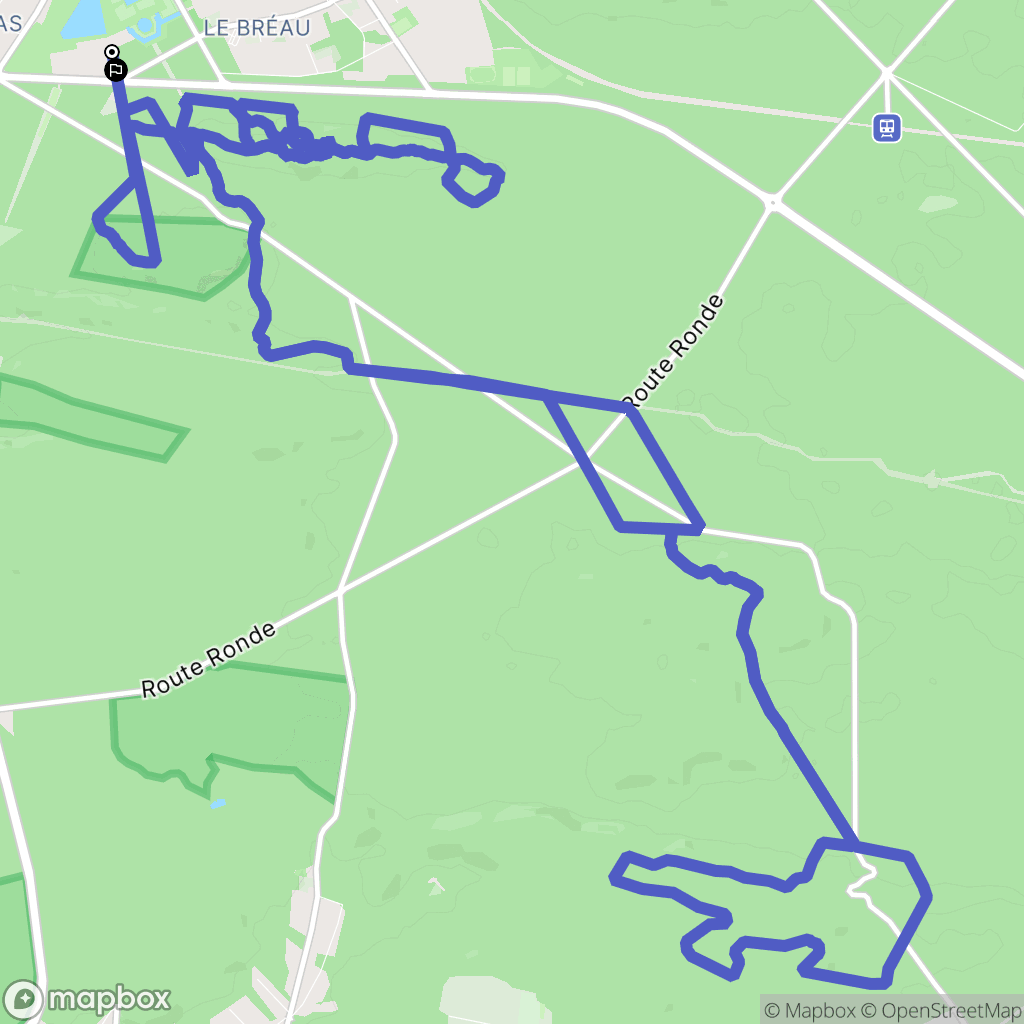 Fontainebleau : carte du parcours de randonnée - France