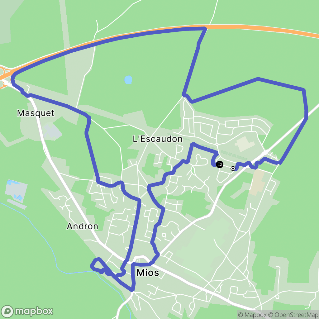 Mios : carte du parcours de randonnée - France