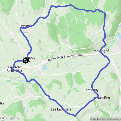 Trambly : carte du parcours de randonnée - France