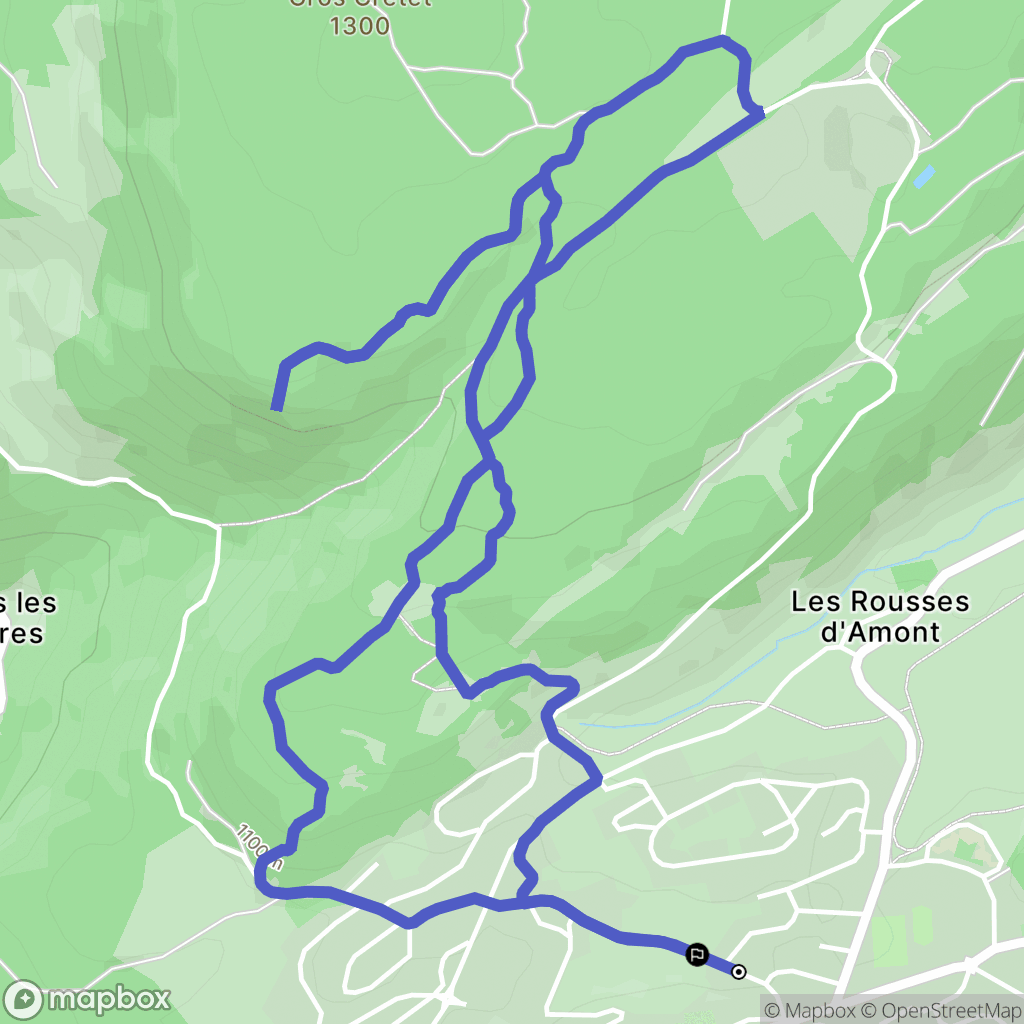 Les Rousses : carte du parcours de randonnée - France