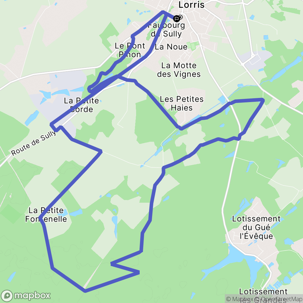 Lorris : carte du parcours de randonnée - France