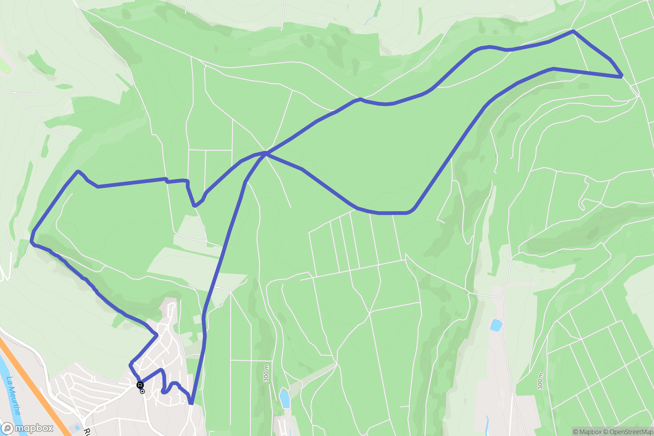 Bouxières-aux-Dames : carte du parcours de randonnée - France