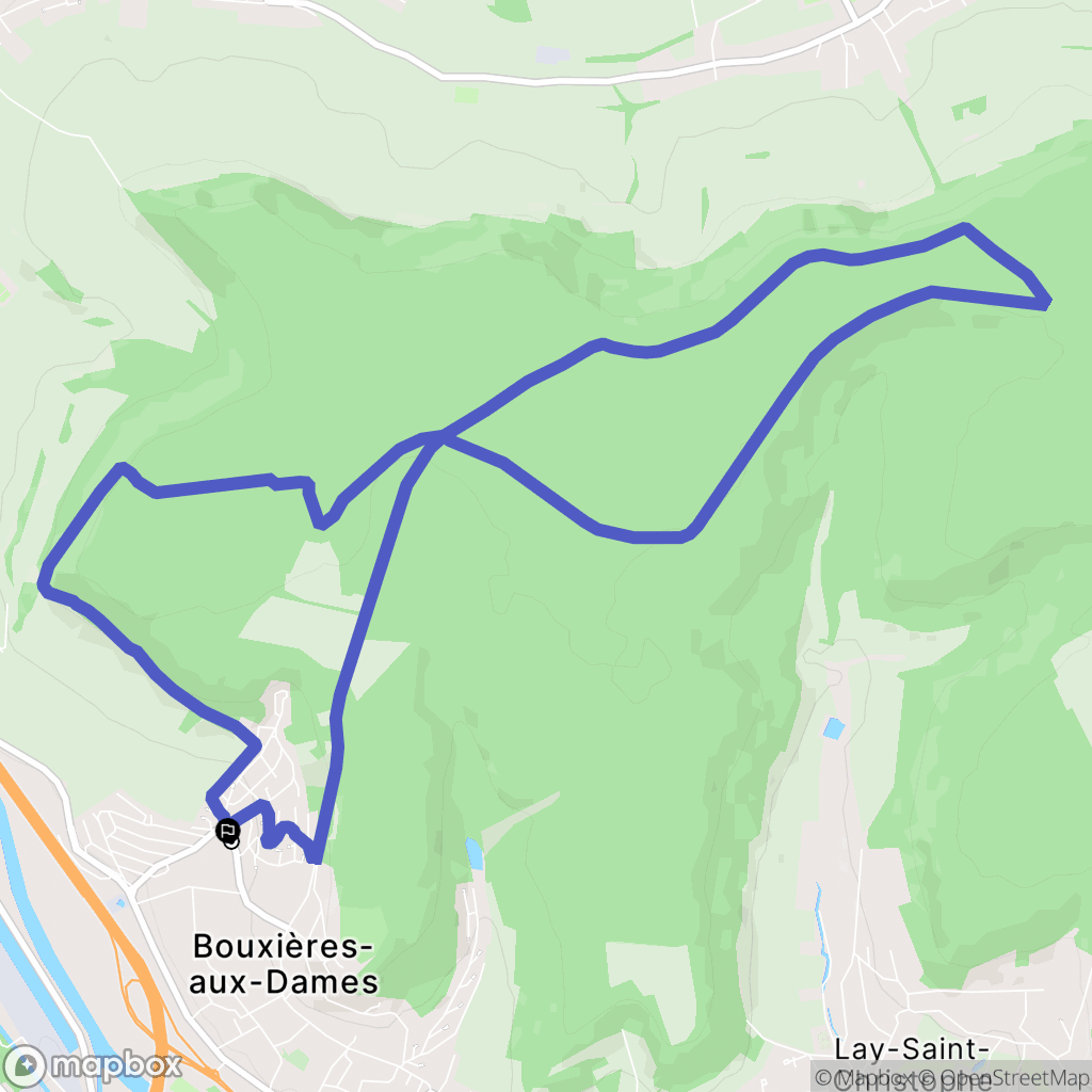 Bouxières-aux-Dames : carte du parcours de randonnée - France