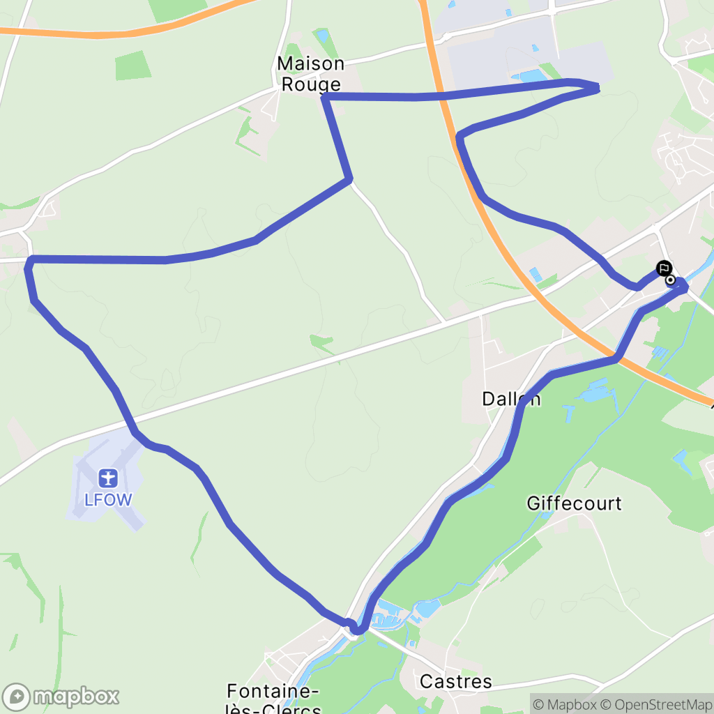 Saint-Quentin : carte du parcours de randonnée - France