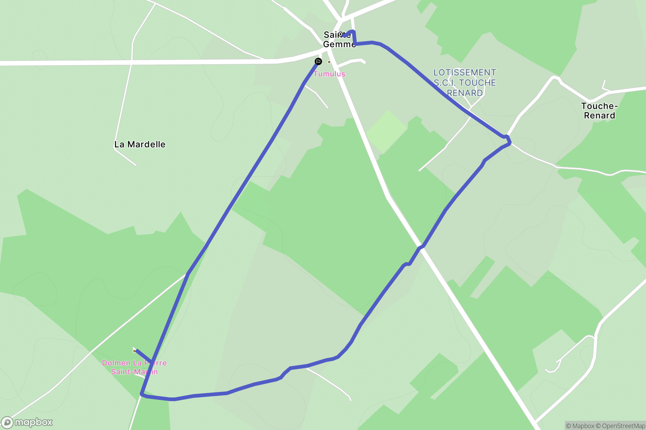 Sainte-Gemme : carte du parcours de randonnée - France