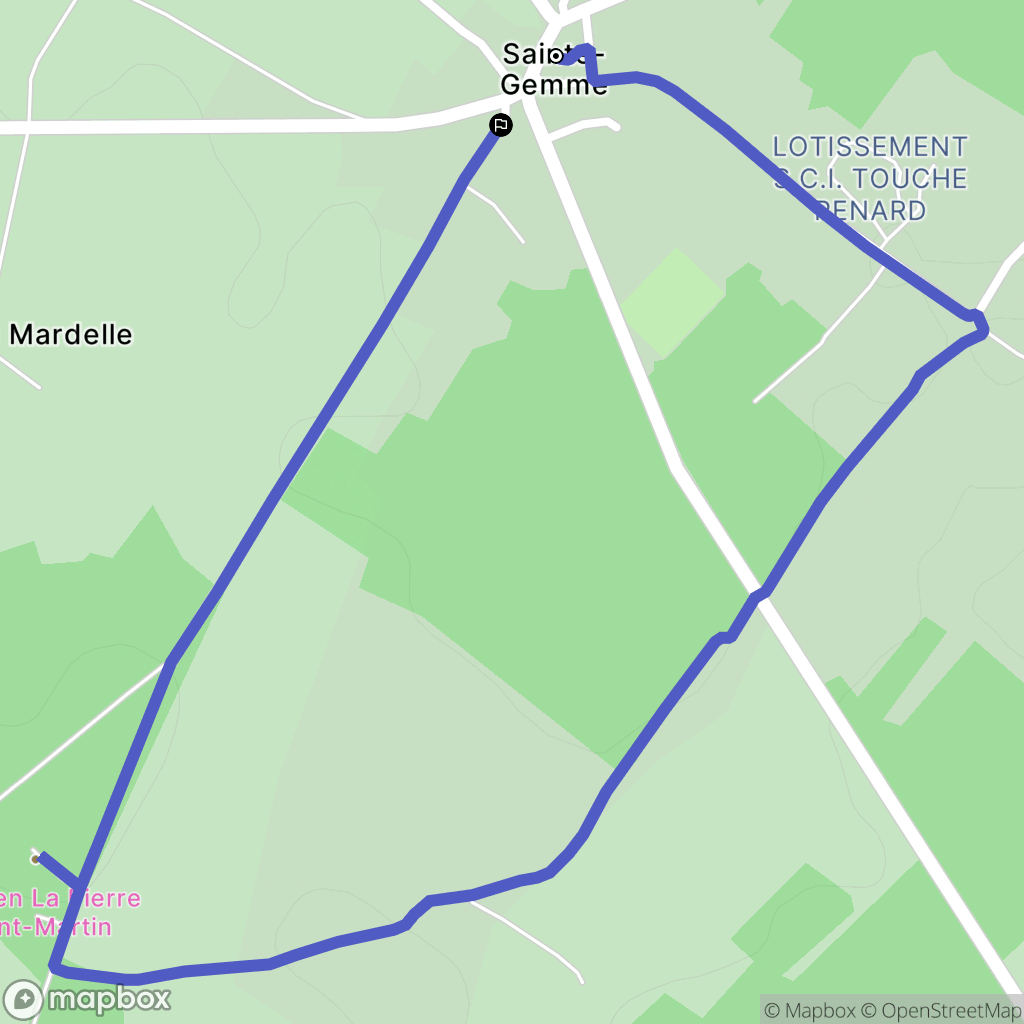 Sainte-Gemme : carte du parcours de randonnée - France