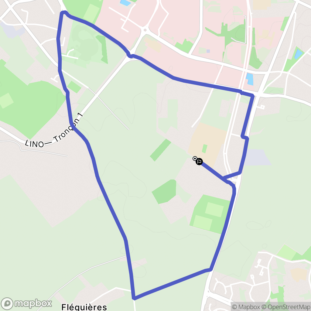Loos : carte du parcours de randonnée - France