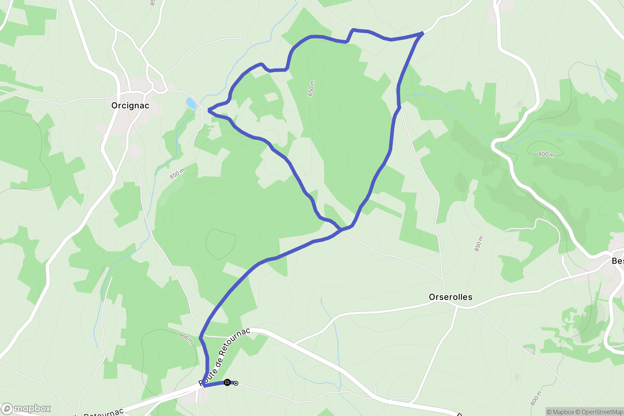 Roche-en-Régnier : carte du parcours de randonnée - France