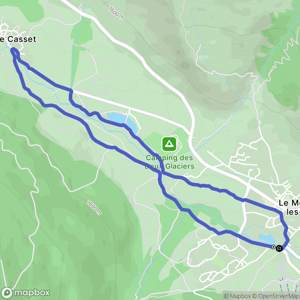 Le Monêtier-les-Bains : carte du parcours de randonnée - France