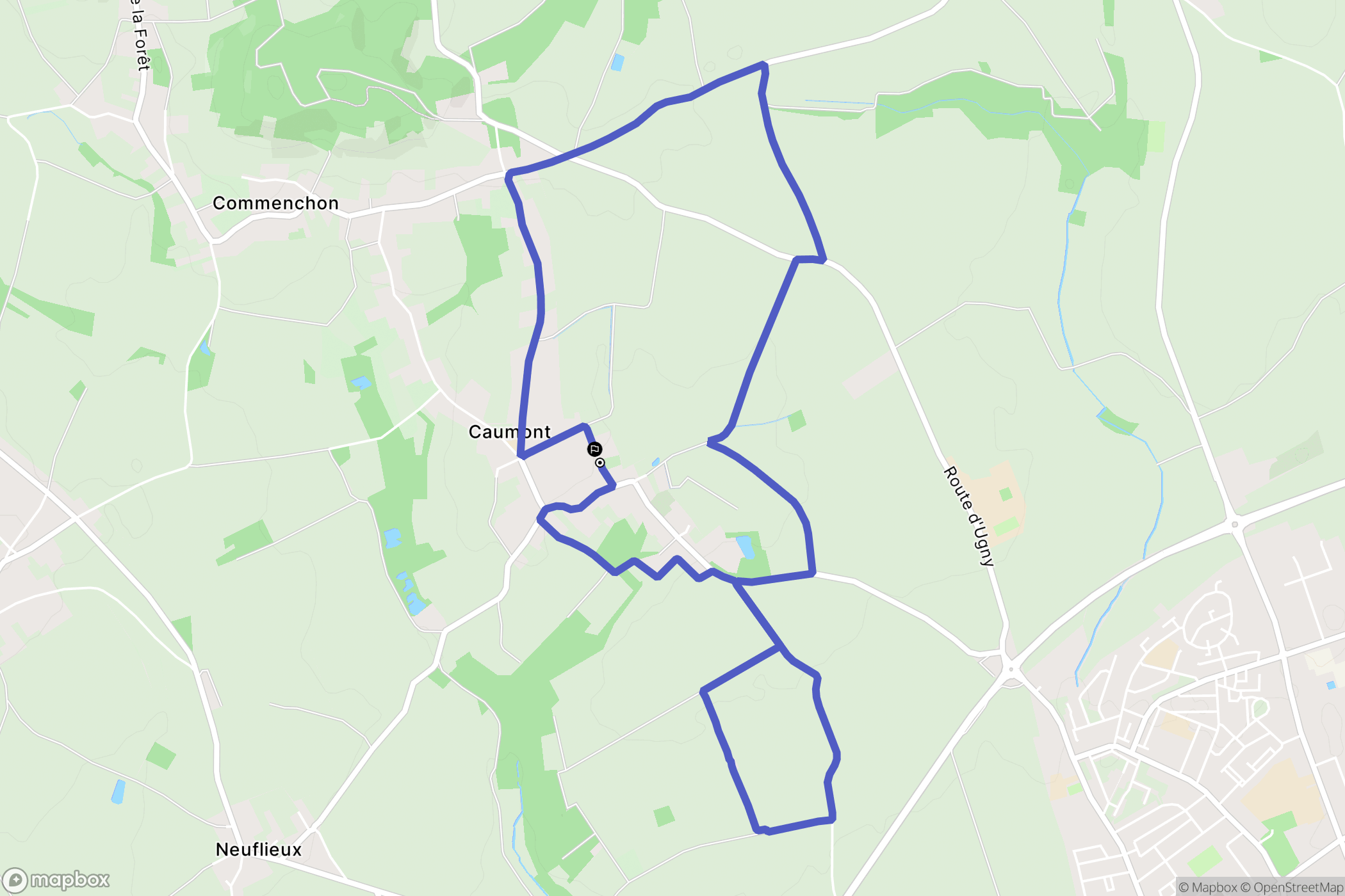 Caumont : carte du parcours de randonnée - France