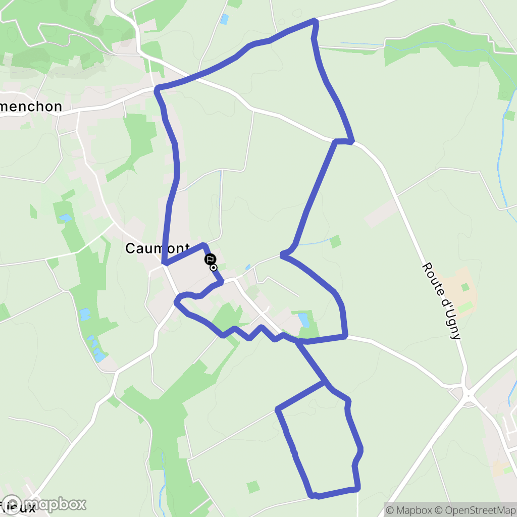Caumont : carte du parcours de randonnée - France