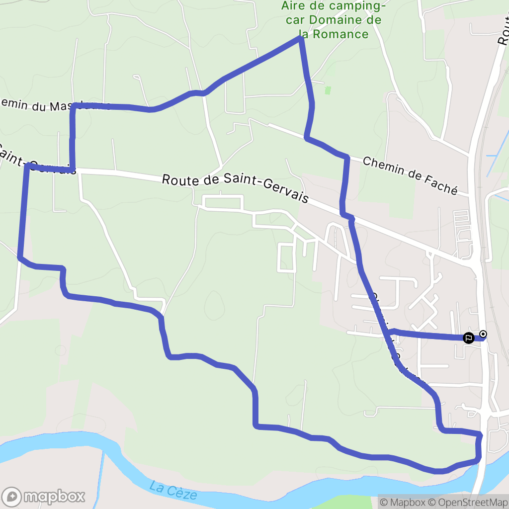 Bagnols-sur-Cèze : carte du parcours de randonnée - France