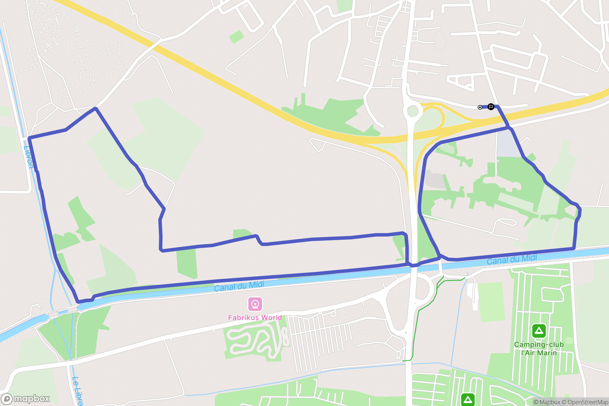 Vias : carte du parcours de randonnée - France