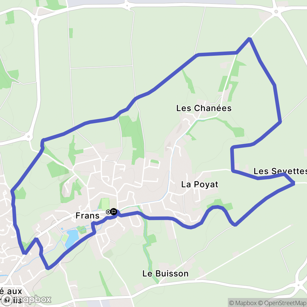 Frans : carte du parcours de randonnée - France