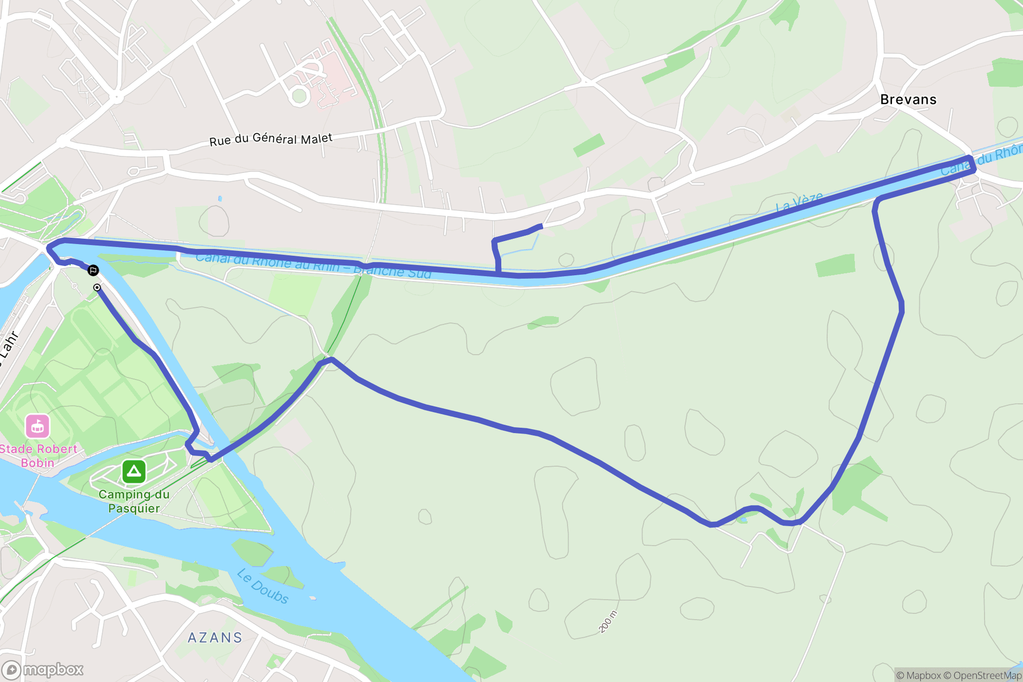 Dole : carte du parcours de randonnée - France