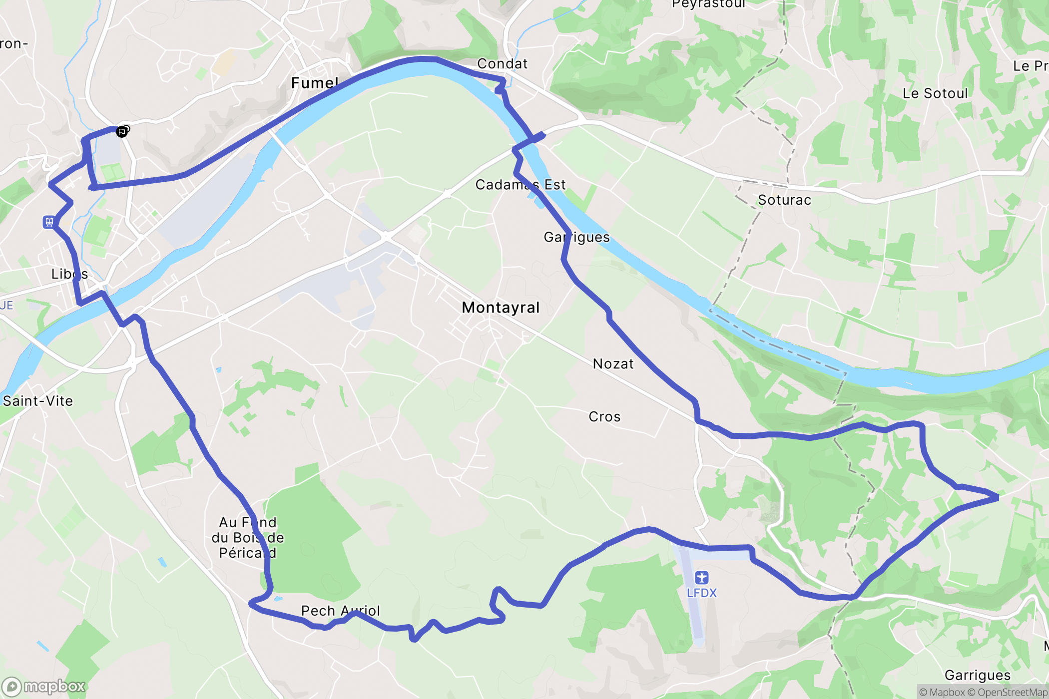 Fumel : carte du parcours de randonnée - France