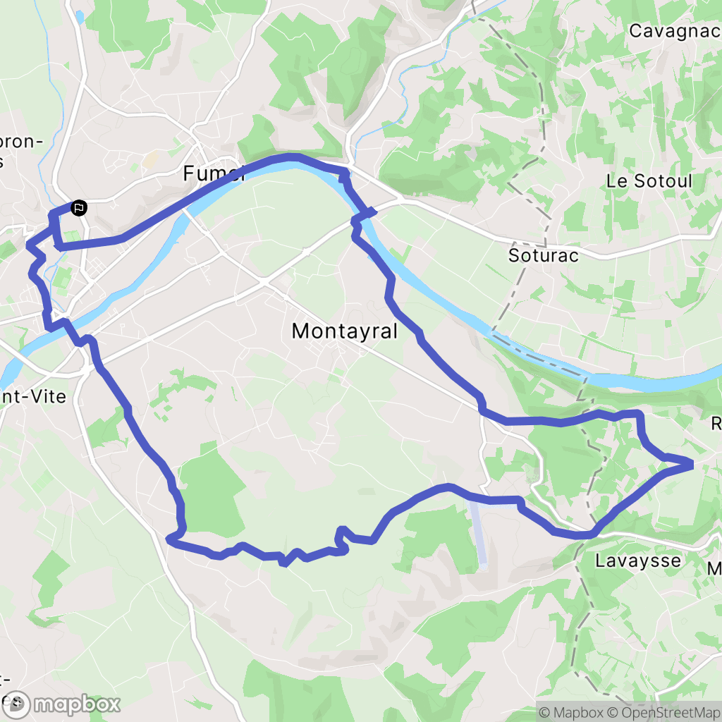 Fumel : carte du parcours de randonnée - France