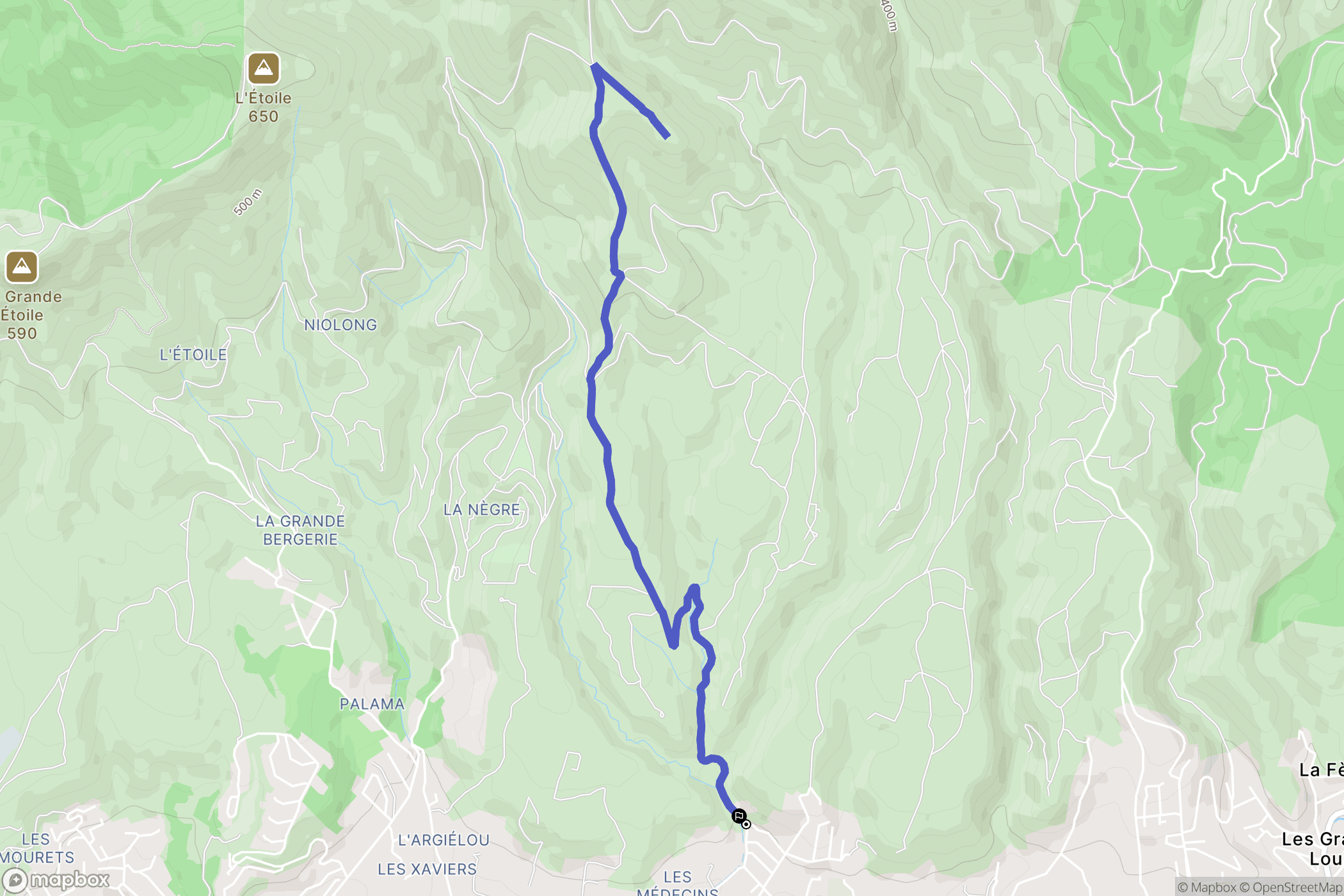 Plan-de-Cuques : carte du parcours de randonnée - France