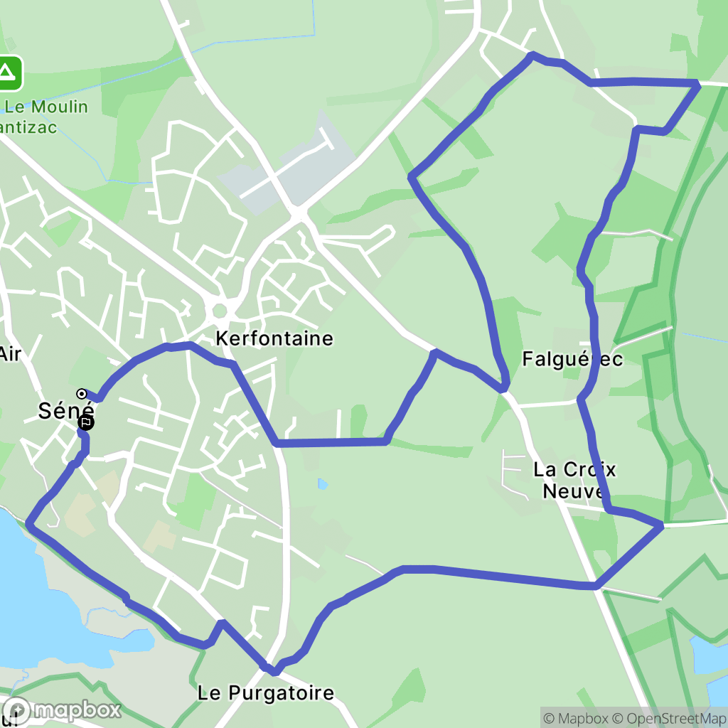 Séné : carte du parcours de randonnée - France