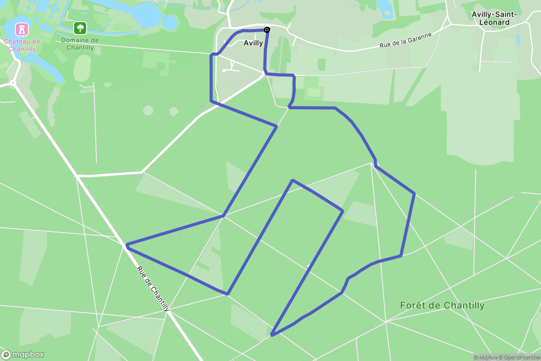 Avilly : carte du parcours de randonnée - France