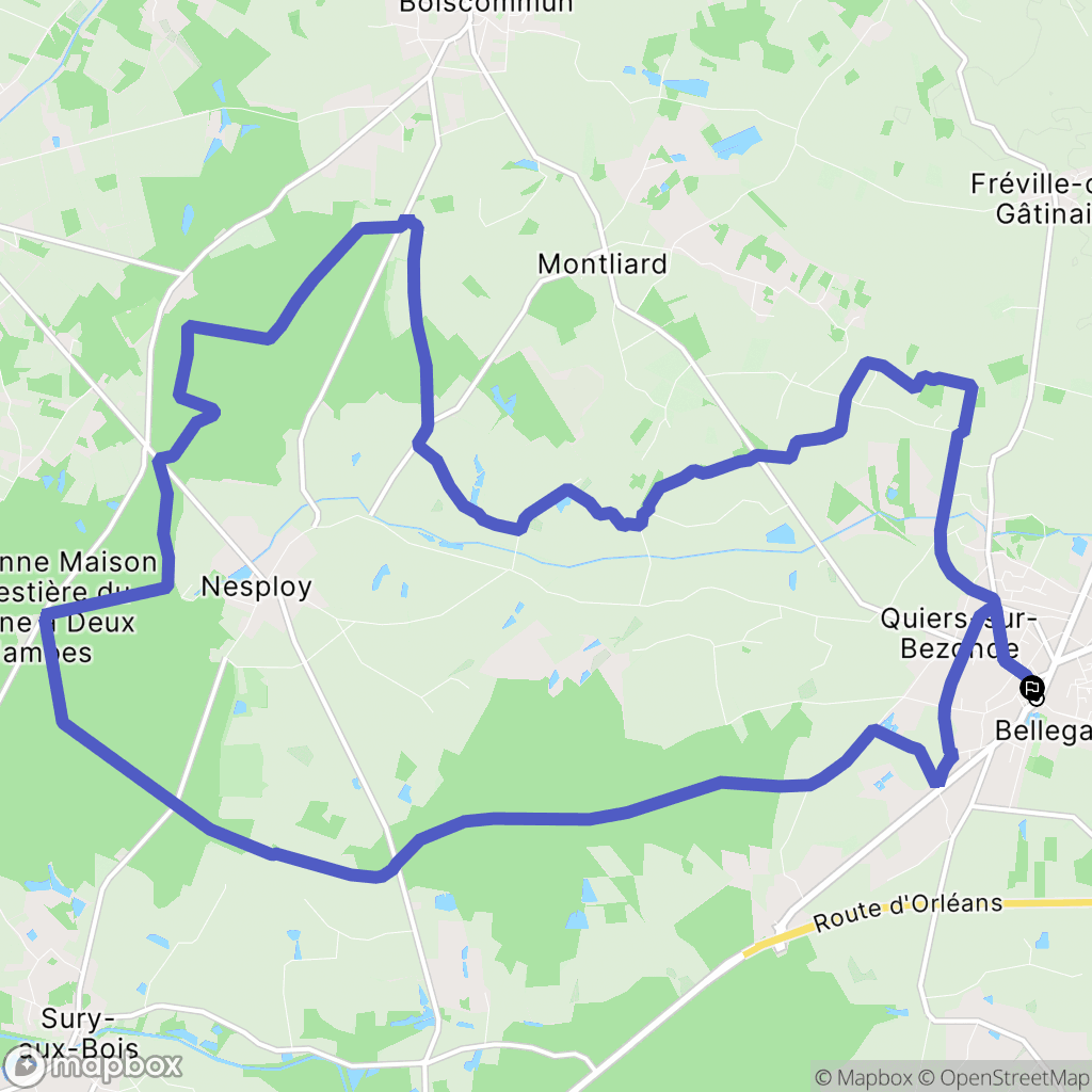 Bellegarde : carte du parcours de randonnée - France