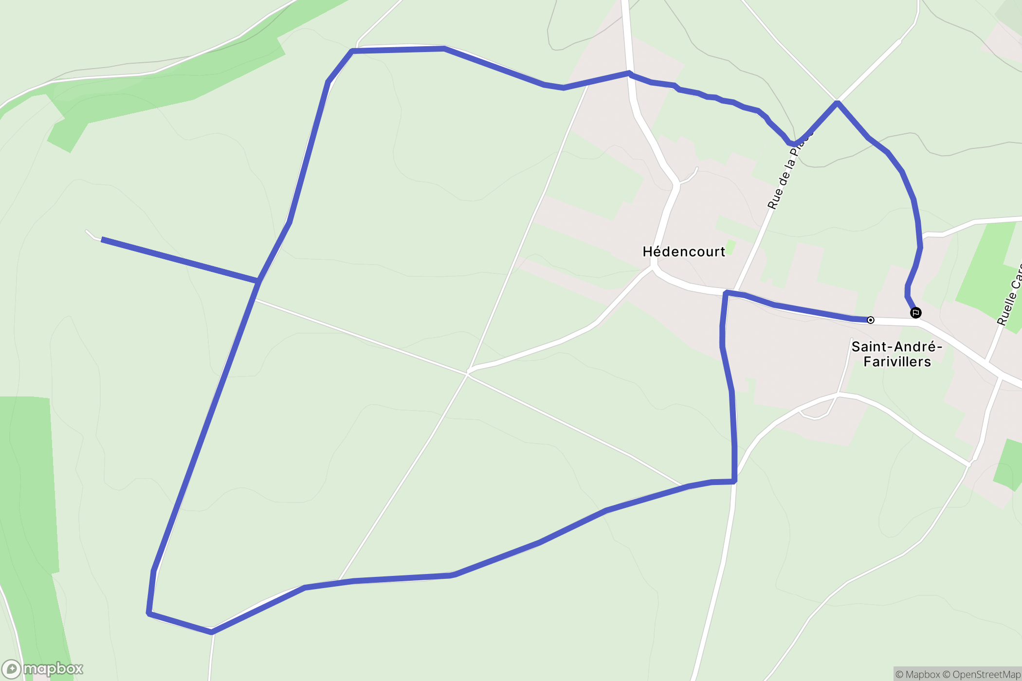 Saint-André-Farivillers : carte du parcours de randonnée - France