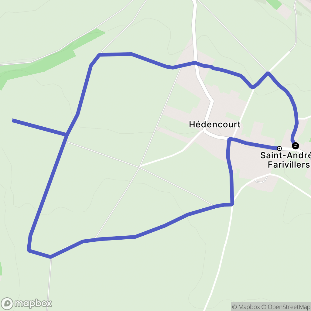 Saint-André-Farivillers : carte du parcours de randonnée - France