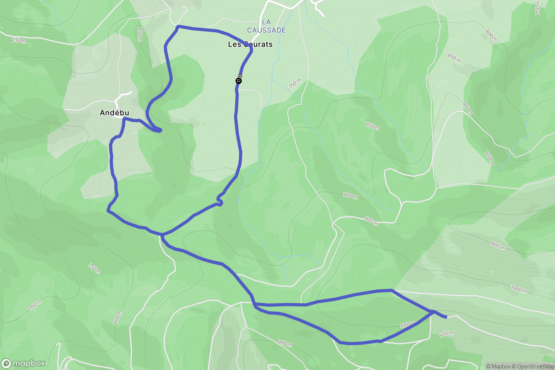 Alzen : carte du parcours de randonnée - France