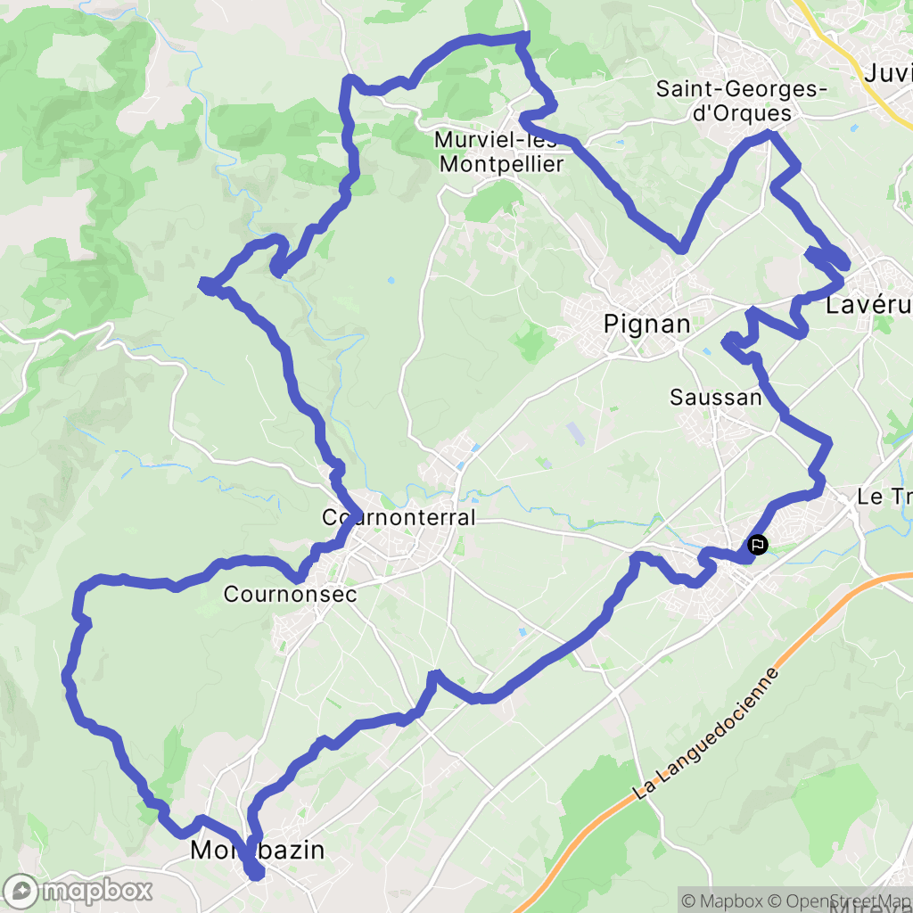 Fabrègues : carte du parcours de randonnée - France