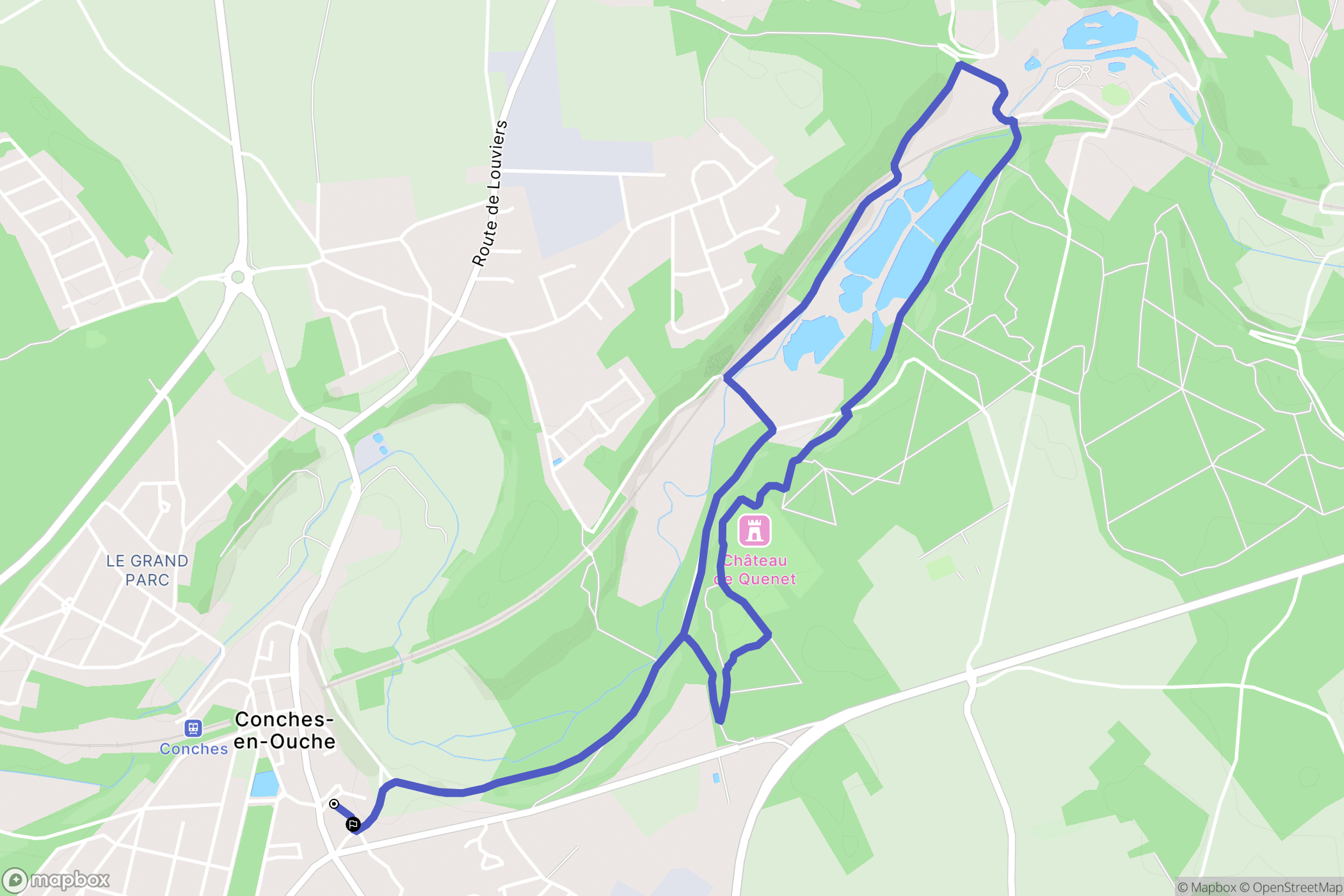 Conches-en-Ouche : carte du parcours de randonnée - France