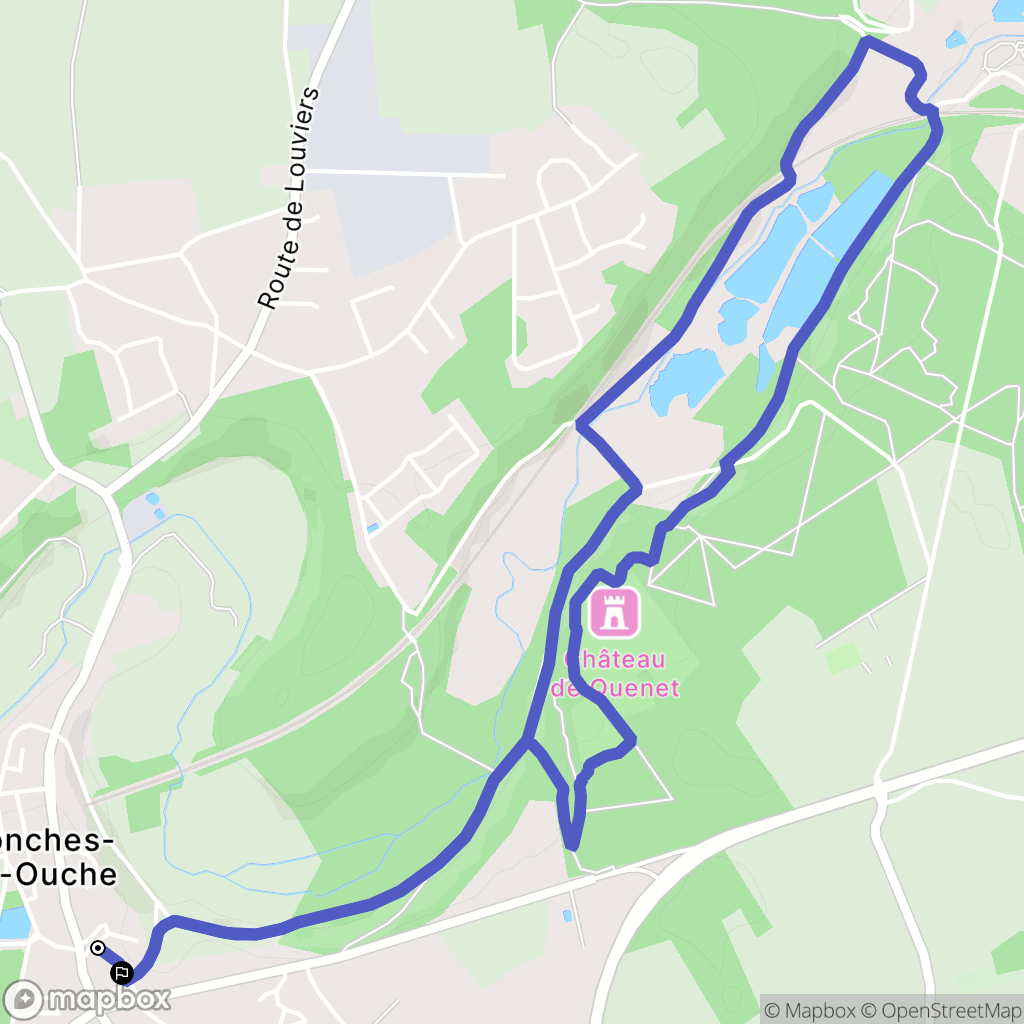 Conches-en-Ouche : carte du parcours de randonnée - France