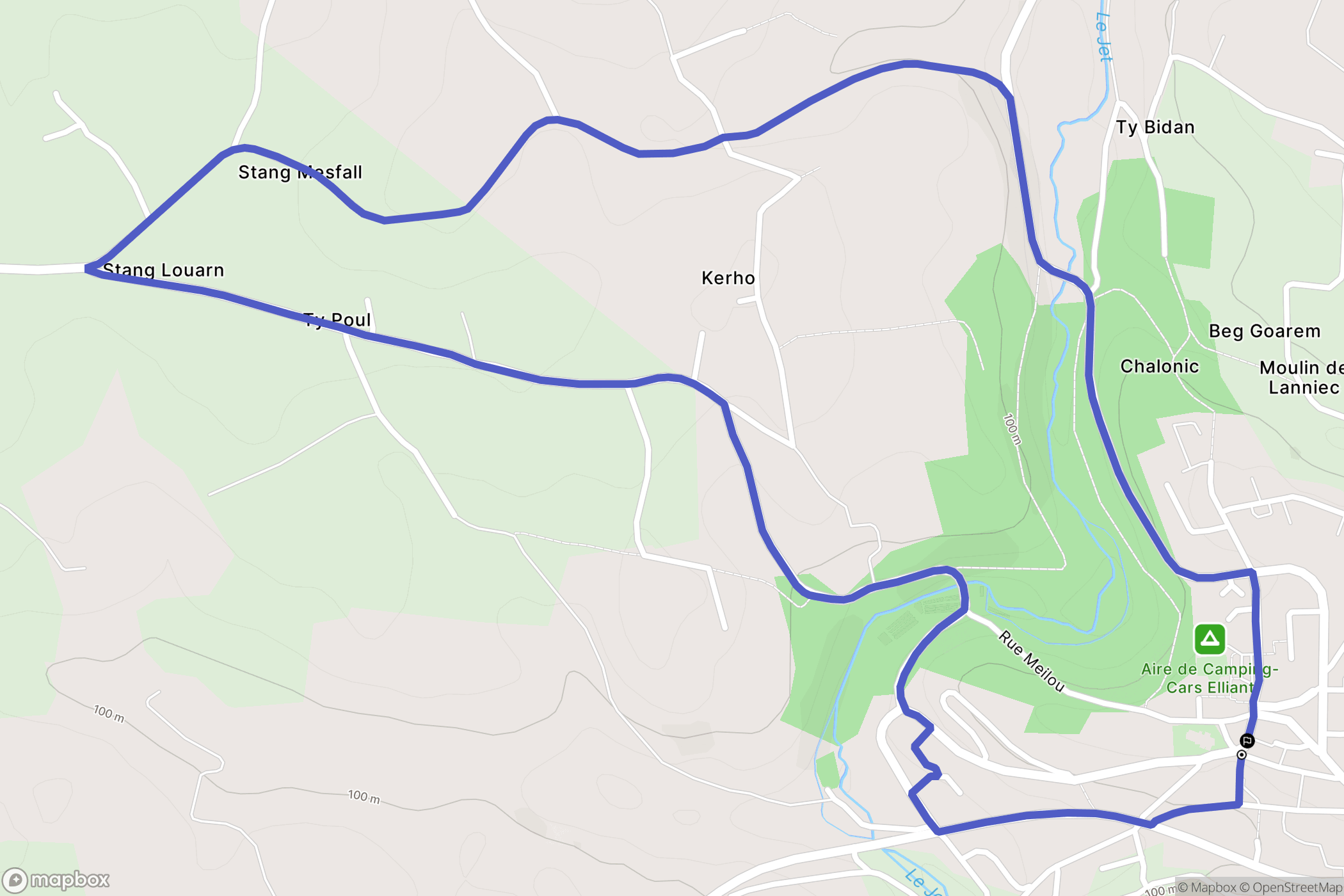 Elliant : carte du parcours de randonnée - France