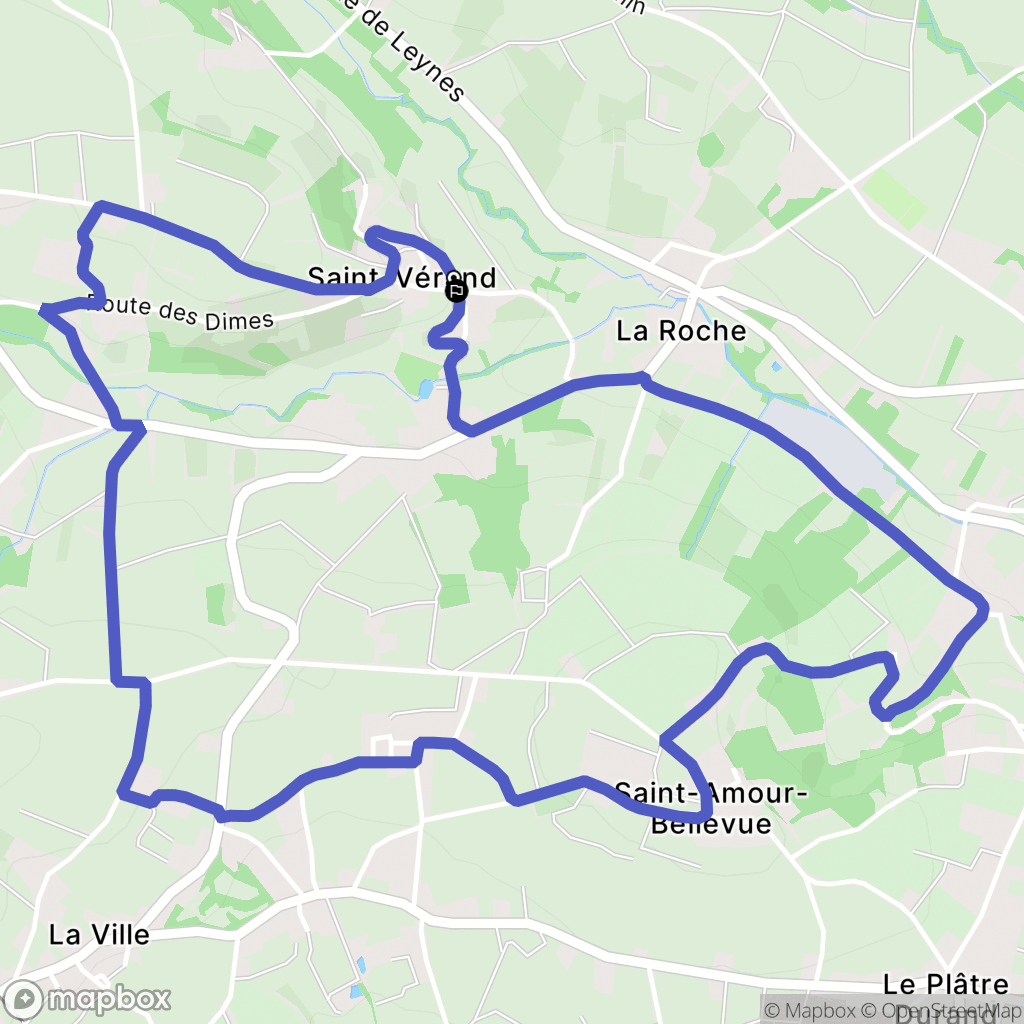 Saint-Vérand : carte du parcours de randonnée - France