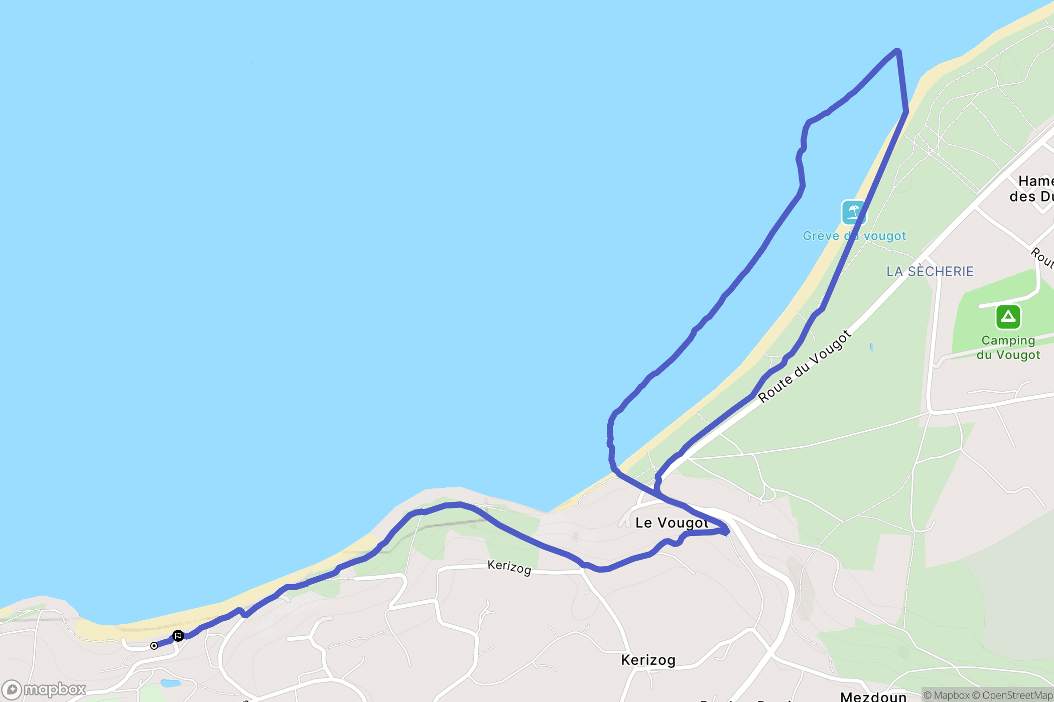 Plouguerneau : carte du parcours de randonnée - France