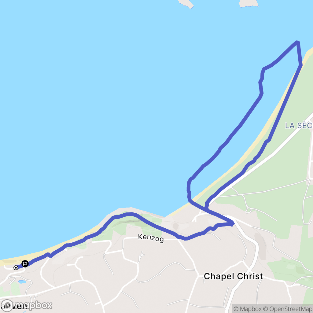 Plouguerneau : carte du parcours de randonnée - France