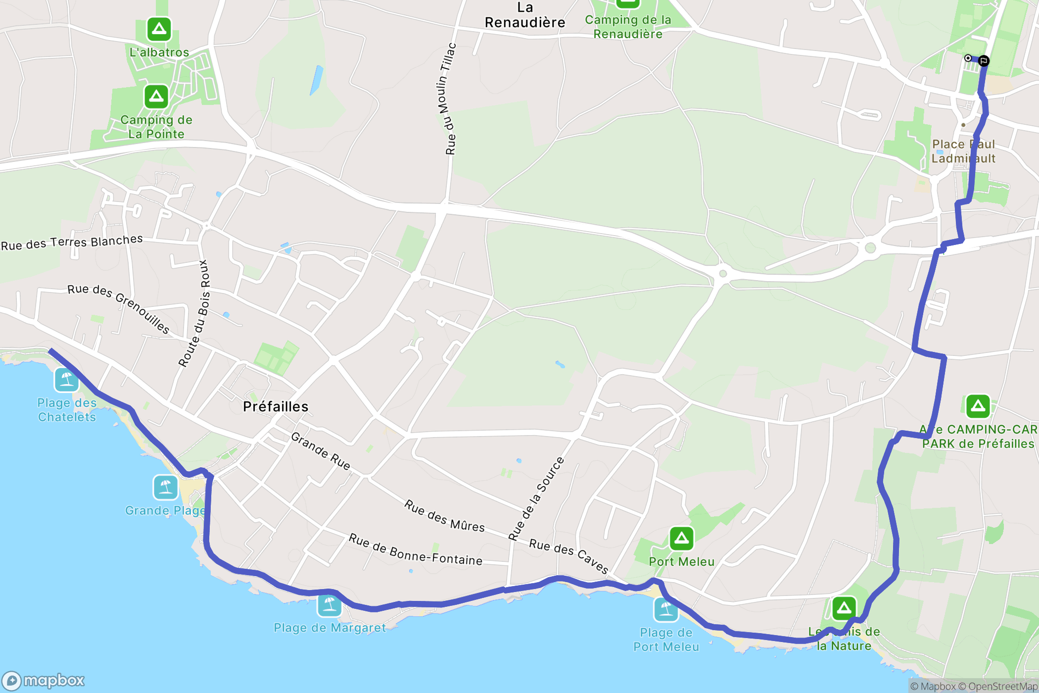 La Plaine-sur-Mer : carte du parcours de randonnée - France