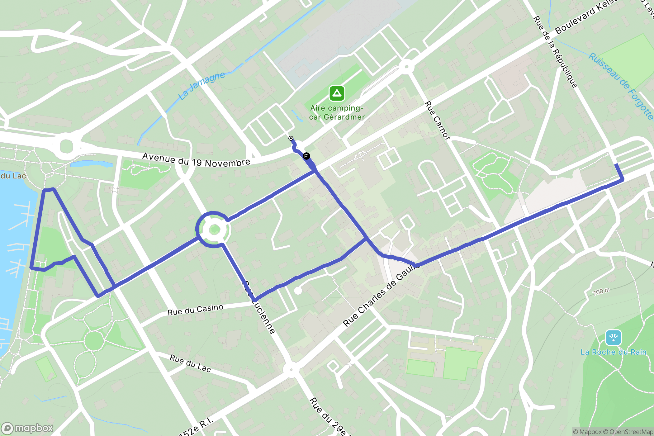Gérardmer : carte du parcours de randonnée - France
