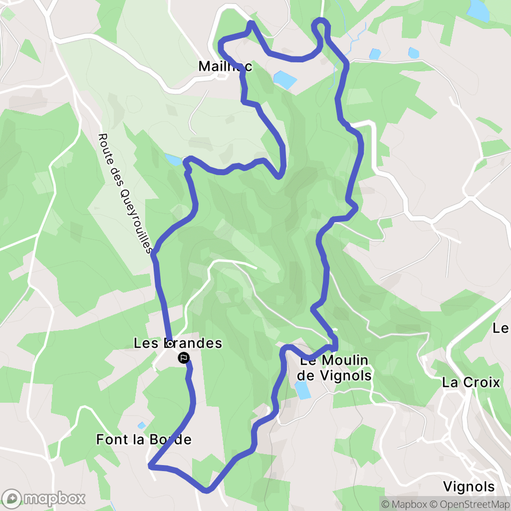 Lascaux : carte du parcours de randonnée - France