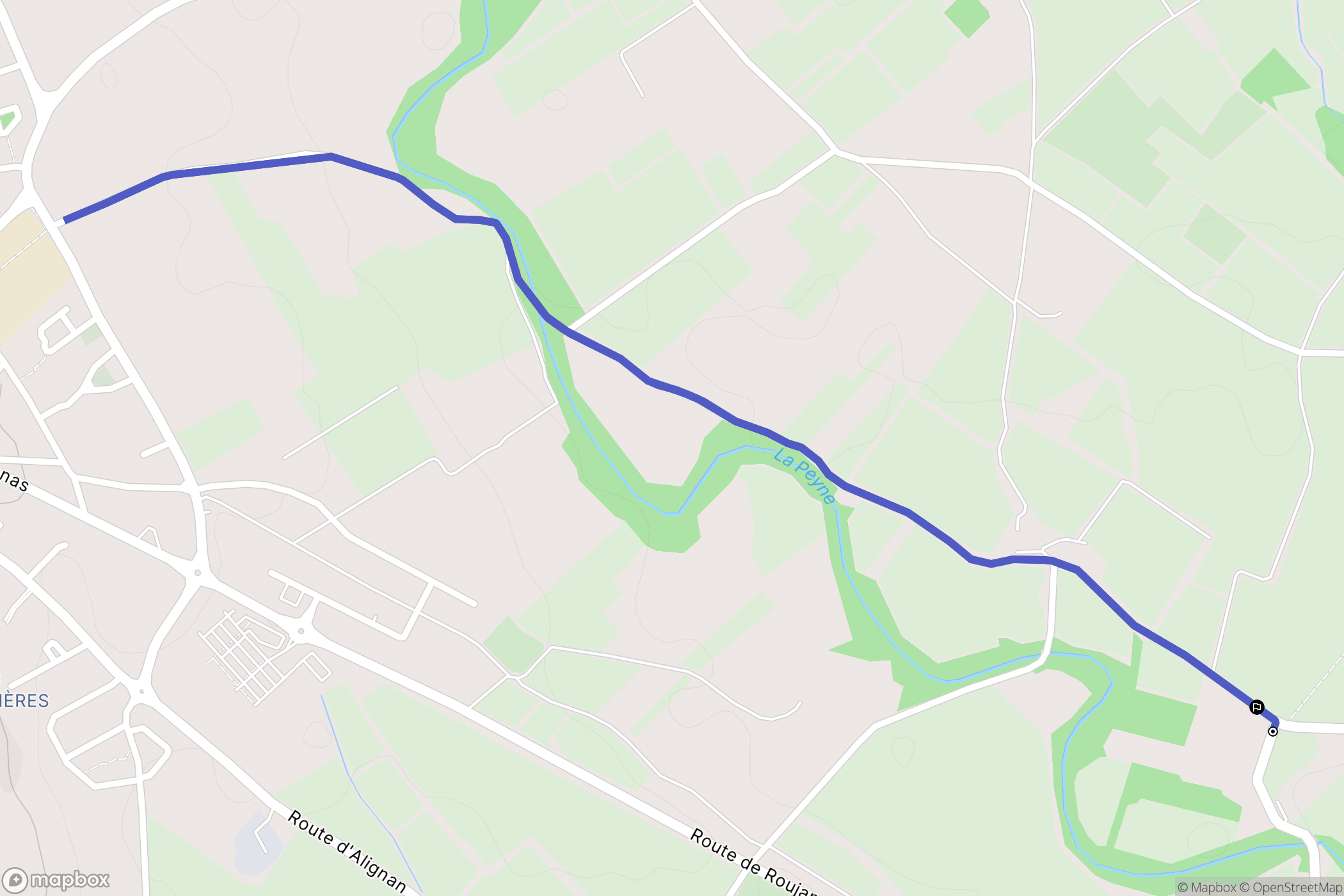 Caux : carte du parcours de randonnée - France