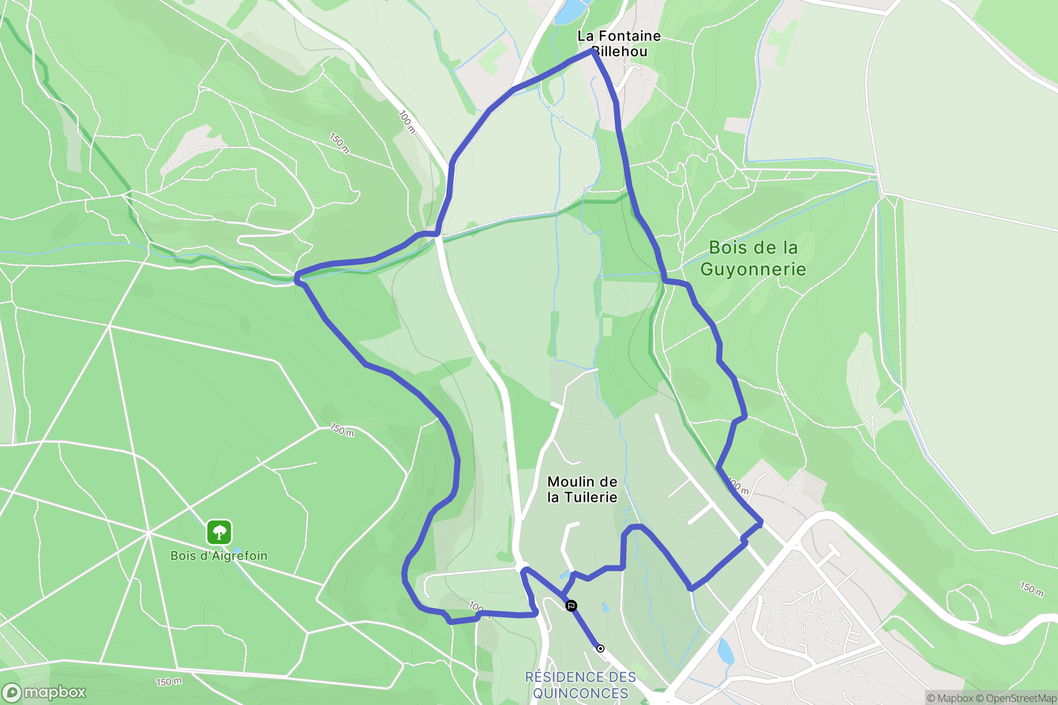 Gif-sur-Yvette : carte du parcours de randonnée - France