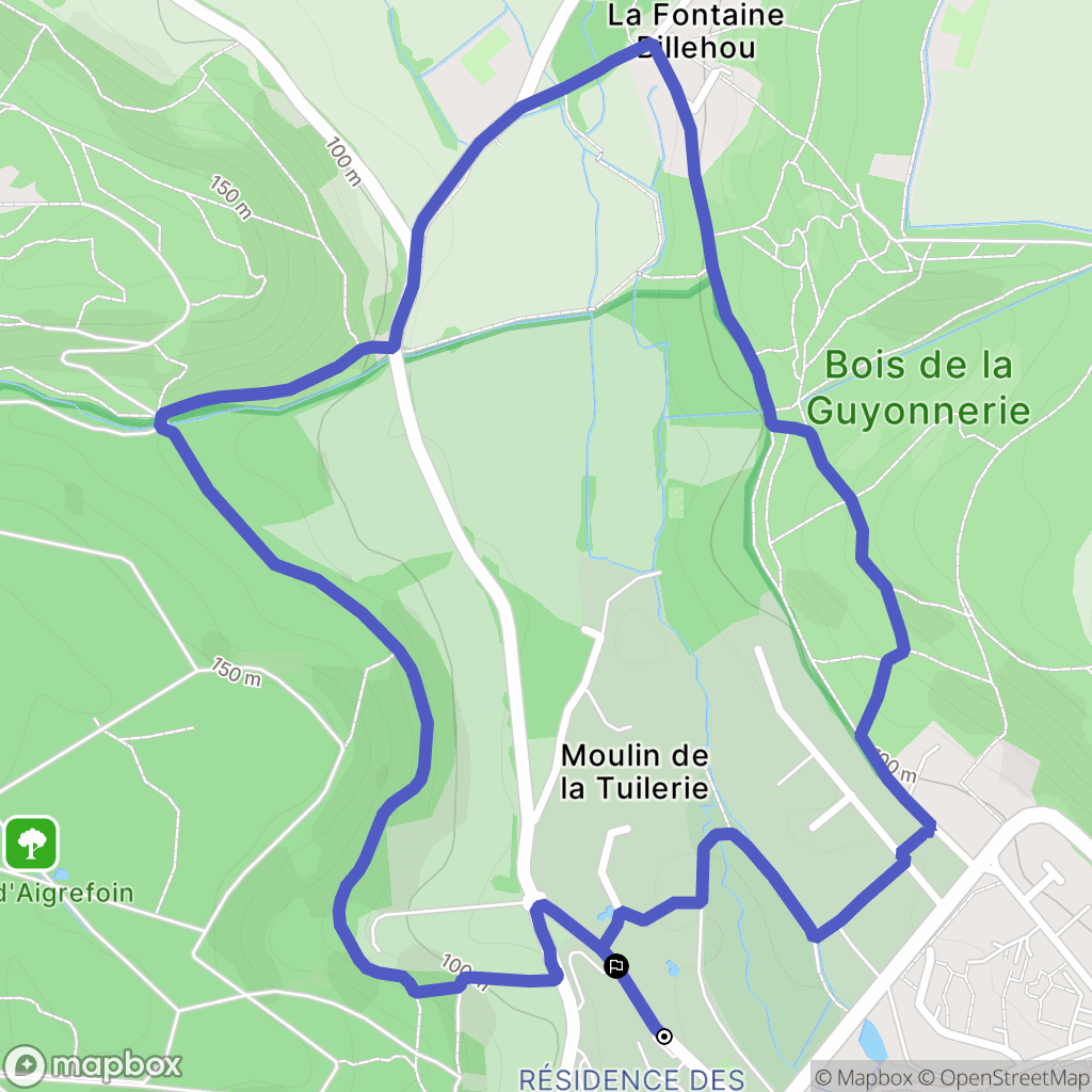 Gif-sur-Yvette : carte du parcours de randonnée - France