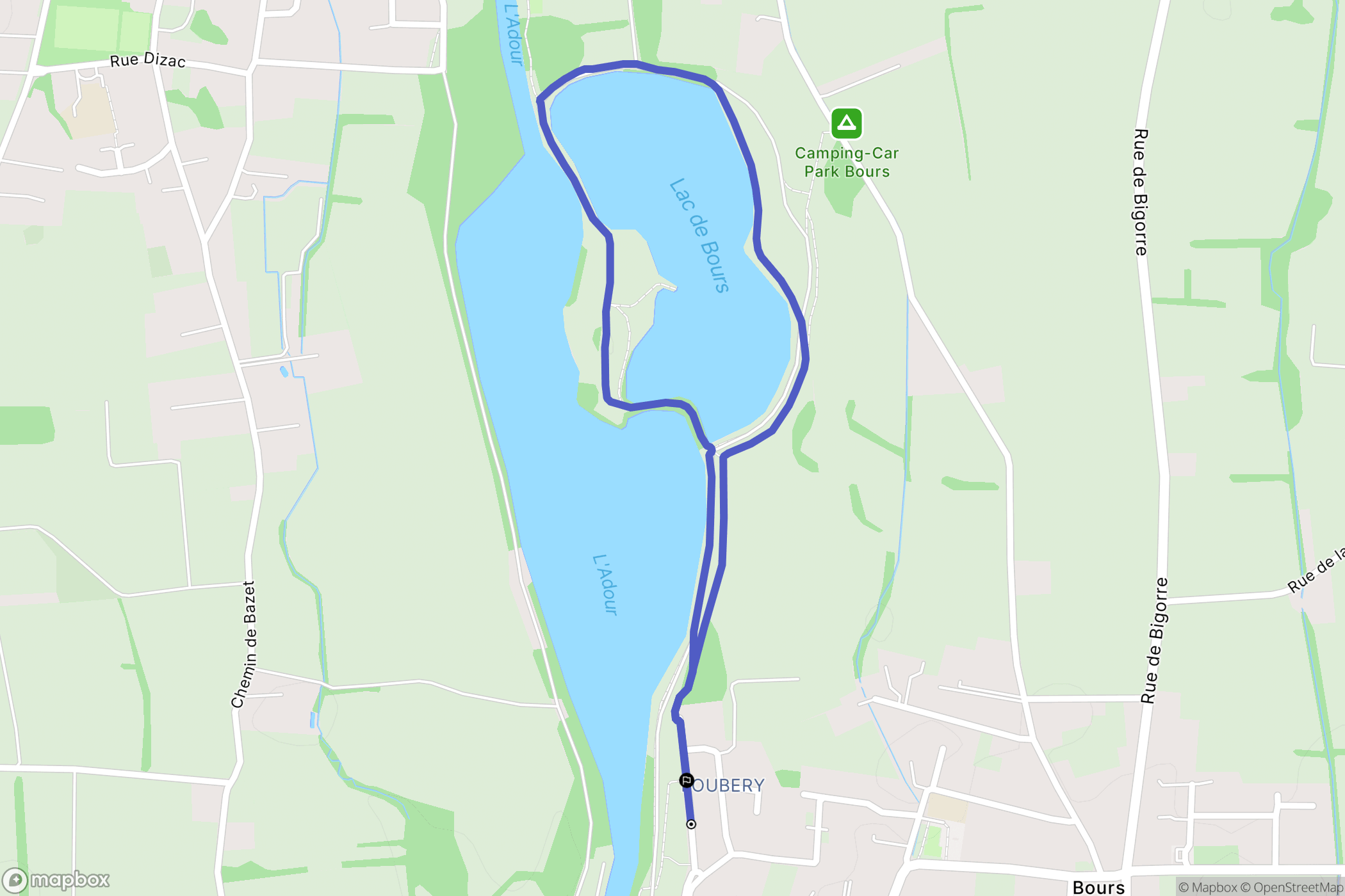 Bours : carte du parcours de randonnée - France