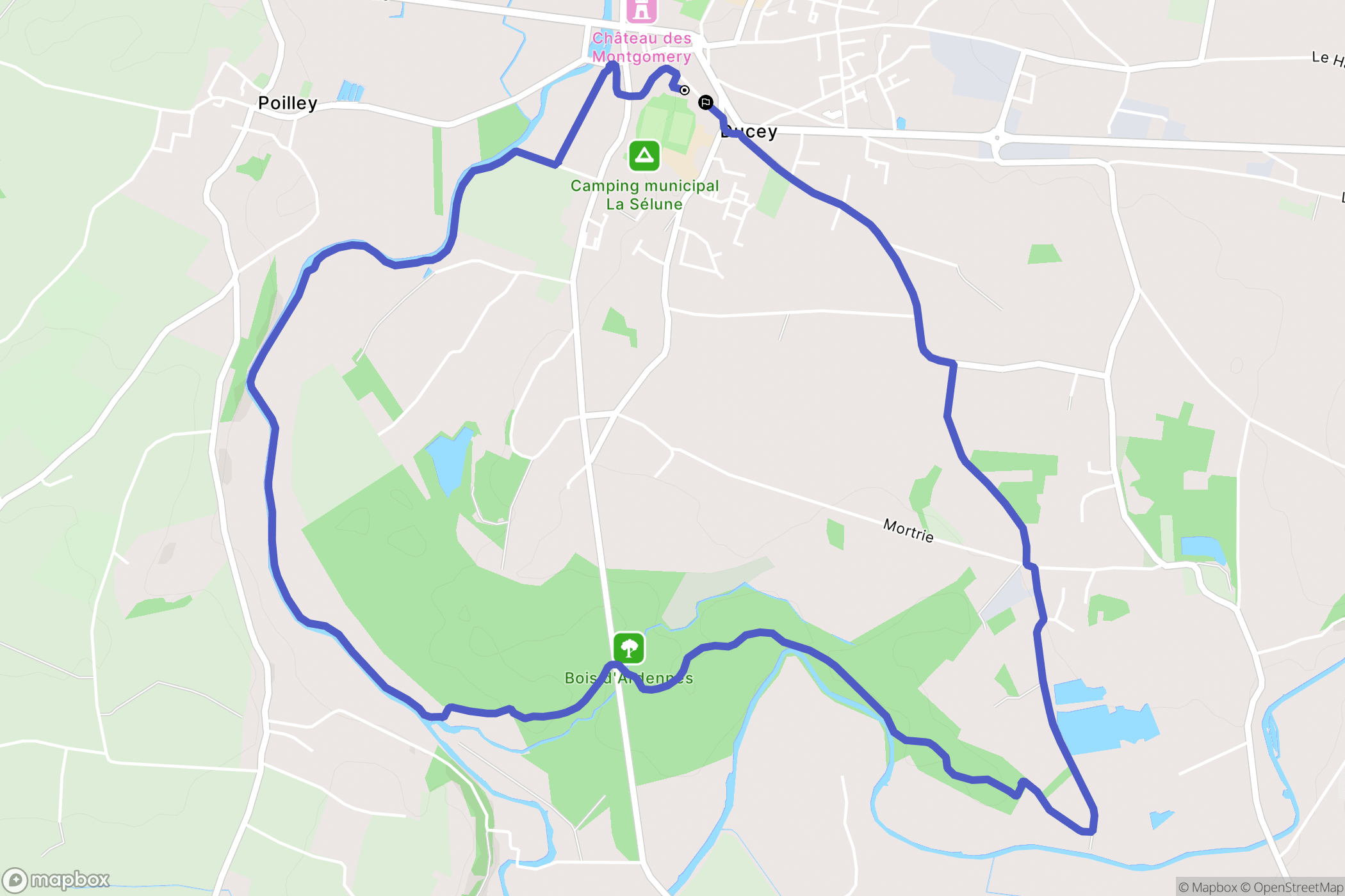 Ducey-les-Chéris : carte du parcours de randonnée - France